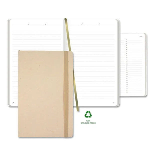 Carapace Medio Lined Recycled White Page Journal
