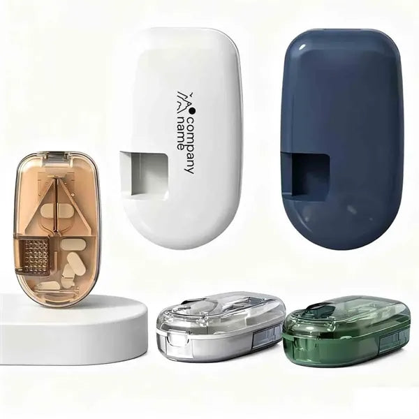 Portable Pill Box with Pill Cutter