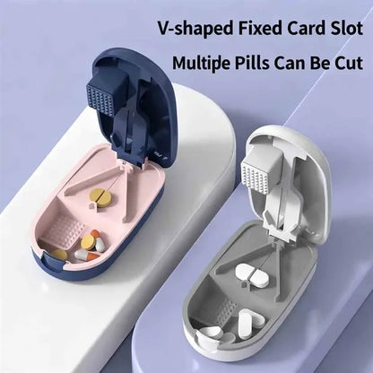 Portable Pill Box with Pill Cutter