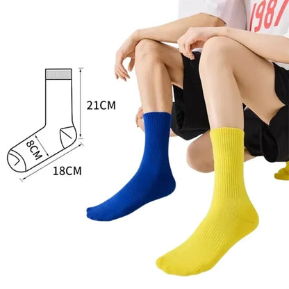Ribbed Knit Athletic Socks Unisex Cotton Comfort
