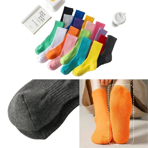 Ribbed Knit Athletic Socks Unisex Cotton Comfort