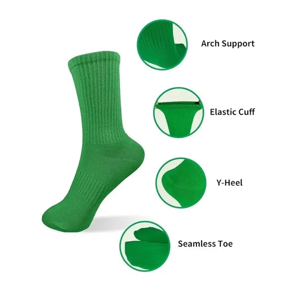 Ribbed Knit Athletic Socks Unisex Cotton Comfort