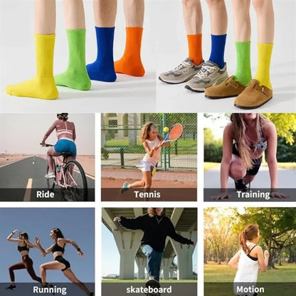 Ribbed Knit Athletic Socks Unisex Cotton Comfort