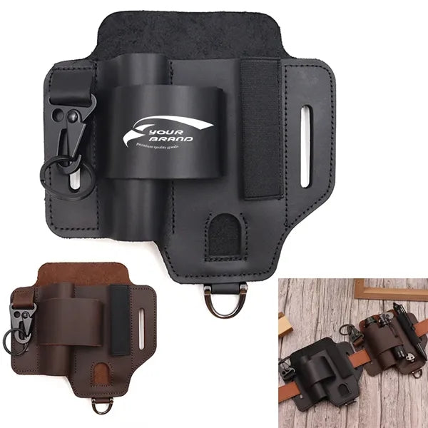 EDC Cowhide Leather Multitool Belt Organizer Sheath