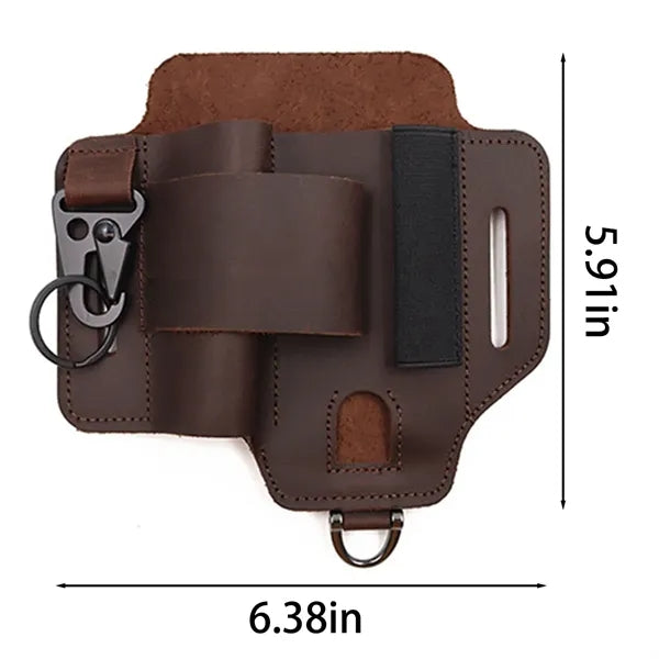 EDC Cowhide Leather Multitool Belt Organizer Sheath