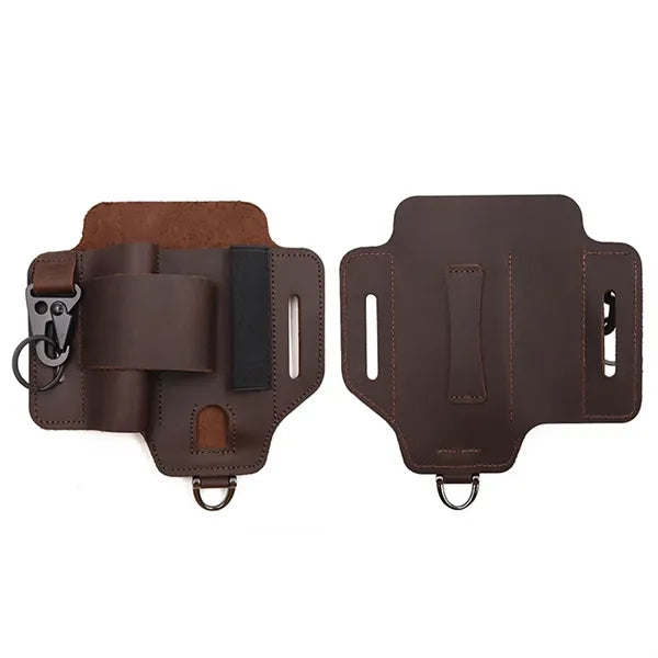 EDC Cowhide Leather Multitool Belt Organizer Sheath