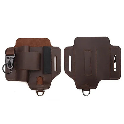 EDC Cowhide Leather Multitool Belt Organizer Sheath
