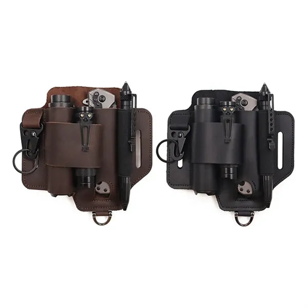 EDC Cowhide Leather Multitool Belt Organizer Sheath