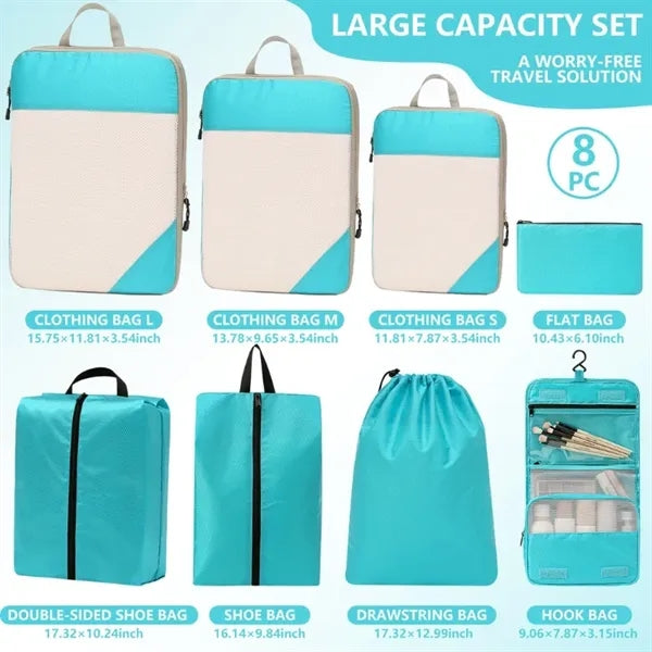 Lightweight Compression Packing Cubes Set for Suitcases