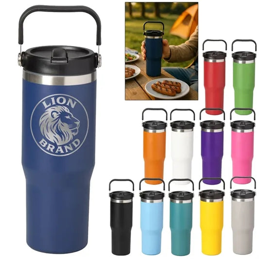 30oz. Stainless Steel Insulated Mug with Handle and Built-In