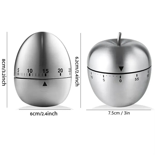 Stainless Steel Manual Kitchen Timer