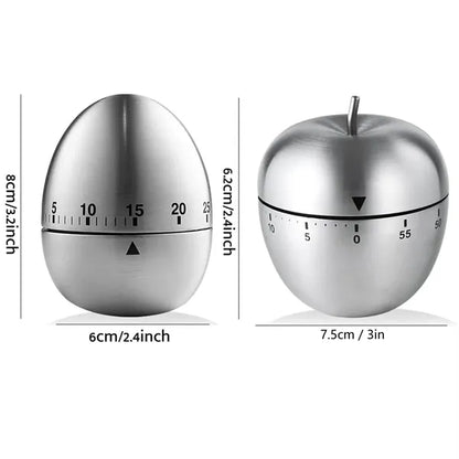 Stainless Steel Manual Kitchen Timer