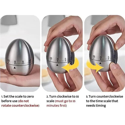Stainless Steel Manual Kitchen Timer