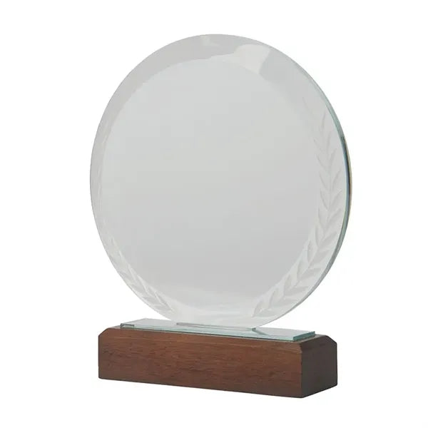 Redondo Crystal Award with Wood Base