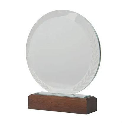 Redondo Crystal Award with Wood Base