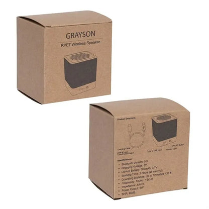 Grayson 5W RPET & Cork Wireless Speaker