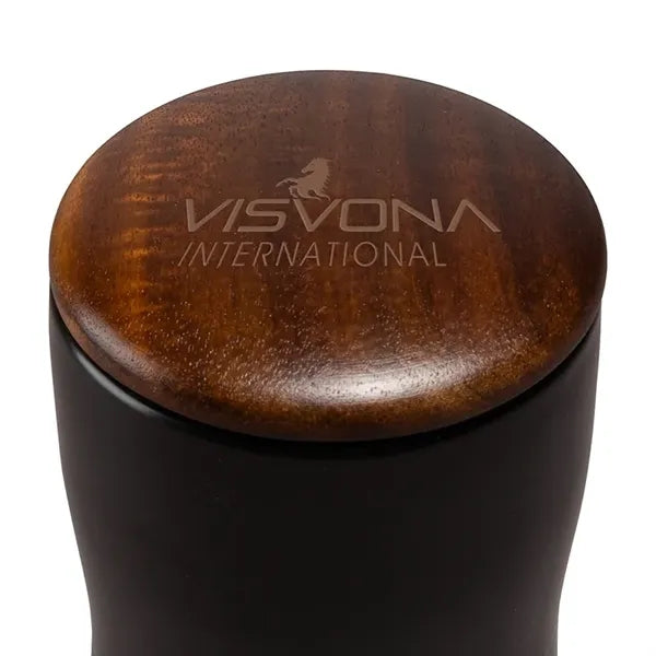Tarrazu 12 oz. Double Wall Ceramic Tumbler w/ Wood Lid