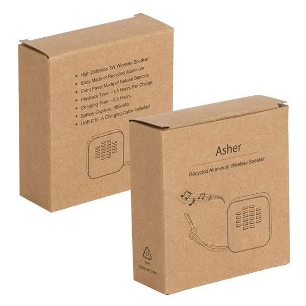 Asher 3W Recycled Aluminum / Bamboo Wireless Speaker
