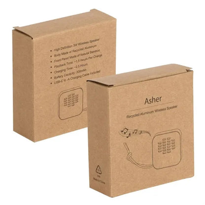 Asher 3W Recycled Aluminum / Bamboo Wireless Speaker