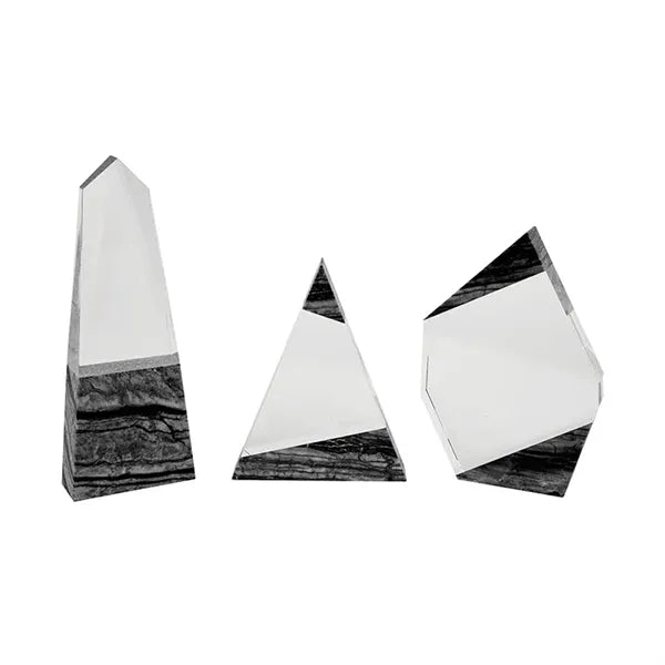 Aquila Crystal Polygon with Marble Trim