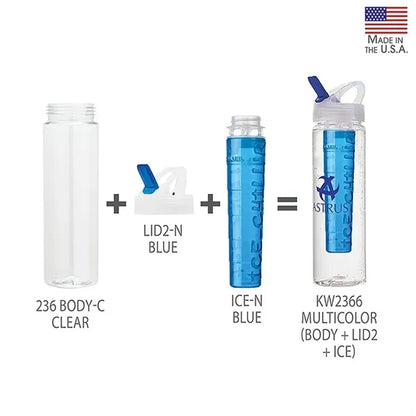 Laguna 32 oz. PET Bottle with Flip Spout & Ice Stick