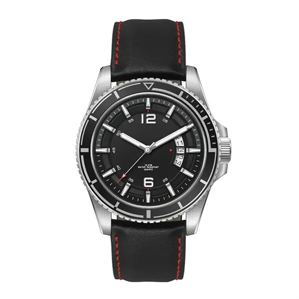 42.5MM STEEL SILVER CASE, 3 HAND MVMT, BLACK DIAL,...