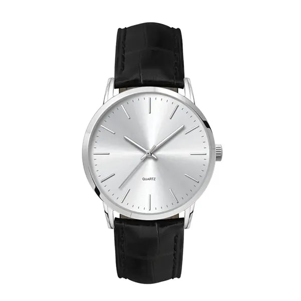 39.5MM METAL SILVER CASE, 3 HAND MVMT, SILVER DIAL...