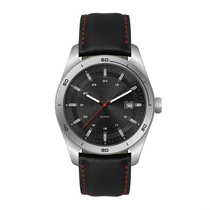 42MM STEEL MATTE SILVER CASE, 3 HAND MVMT, BLACK D...