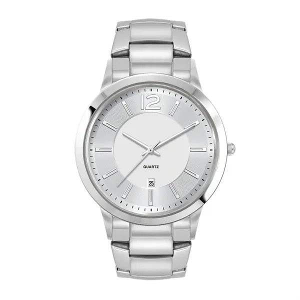 Men's Silver Stainless Steel 3 Hand Men's Silver Stainles...