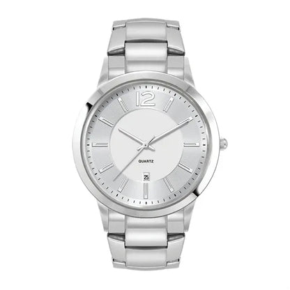 Men's Silver Stainless Steel 3 Hand Men's Silver Stainles...