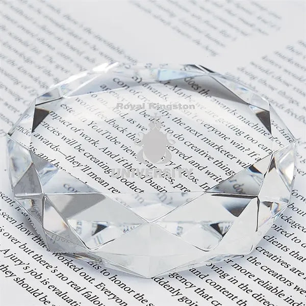 Rimini Gem Cut Crystal Paperweight