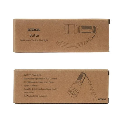 iCOOL Butte 500-Lumen Aluminum Tactical Flashlight