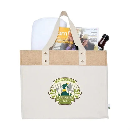 Sophia Canvas Tote With Jute Trim