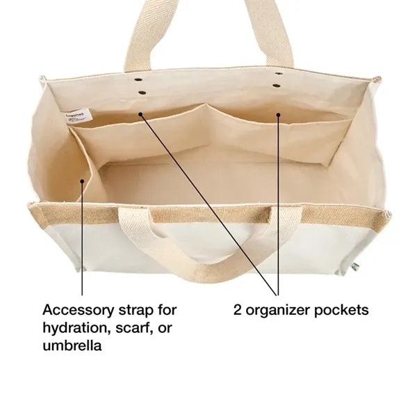 Sophia Canvas Tote With Jute Trim