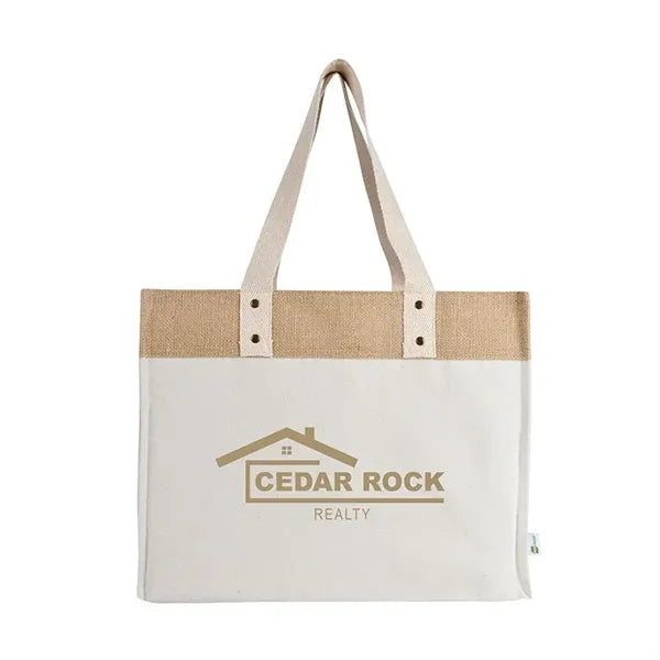 Sophia Canvas Tote With Jute Trim