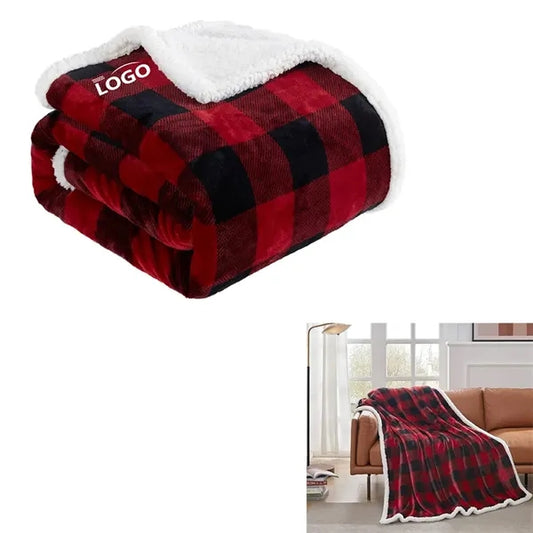 Christmas Plaid Sherpa Fleece Blanket