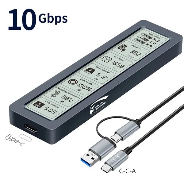 Portable Type-C M.2 NVME SSD Hard Drive Docking Enclosure