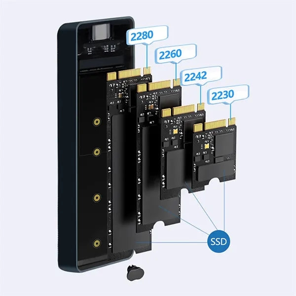 Portable Type-C M.2 NVME SSD Hard Drive Docking Enclosure