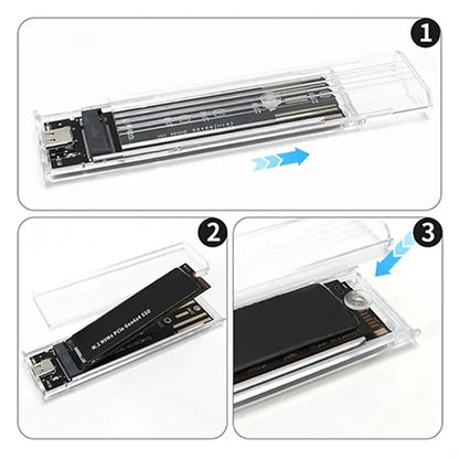 Portable Type-C M.2 NVME/NGFF SSD Hard Drive Enclosure