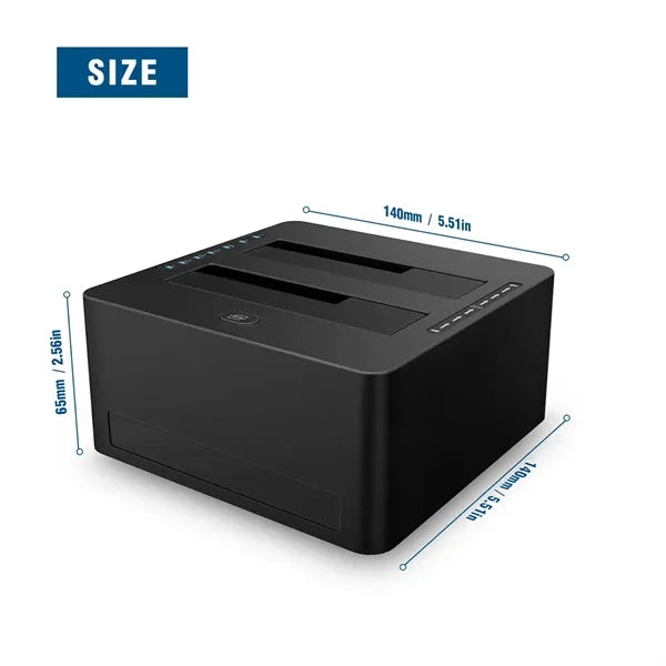 Dual-Bay Hard Drive Docking Station, With Offine Clone, UASP