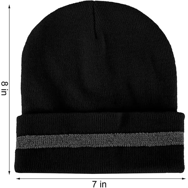 Enhanced Visibility Beanie With Reflective Stripe