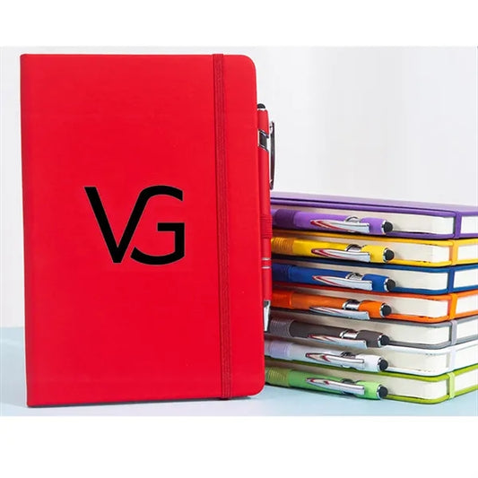 Custom Hardcover A5 Lined Notebook With Pen