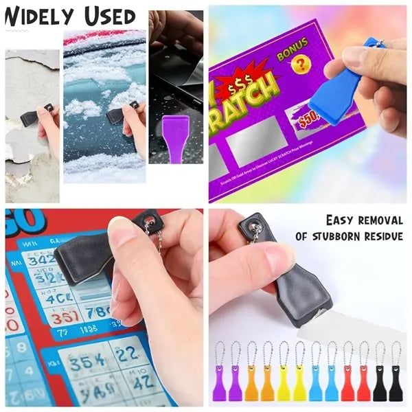 Mini Plastic Scraper Keychain Tool
