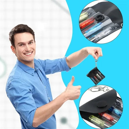 Portable 4-Piece Screwdriver Set With Carry Pouch