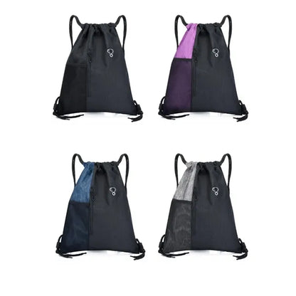 Drawstring Backpack With Headphone Jack And Side Mesh