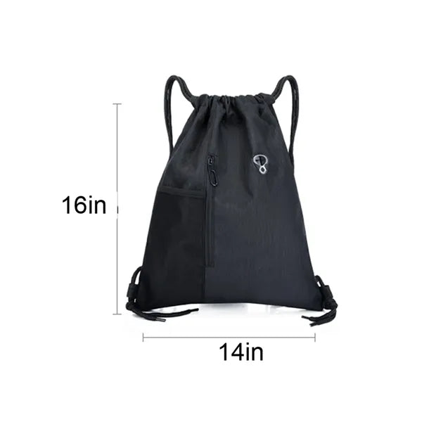 Drawstring Backpack With Headphone Jack And Side Mesh