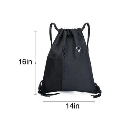 Drawstring Backpack With Headphone Jack And Side Mesh