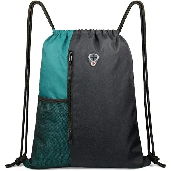 Drawstring Backpack With Headphone Jack And Side Mesh