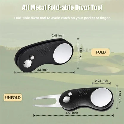 Golf Divot Tool With Magnetic Ball Marker