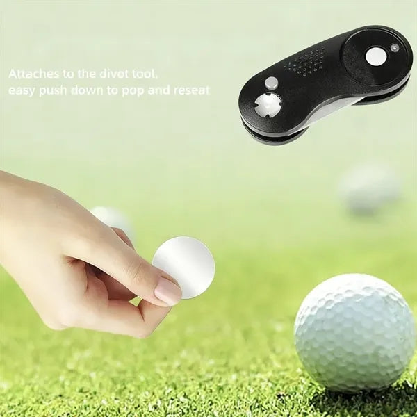 Golf Divot Tool With Magnetic Ball Marker